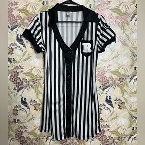 Spirit Black and White Striped Mini Dress